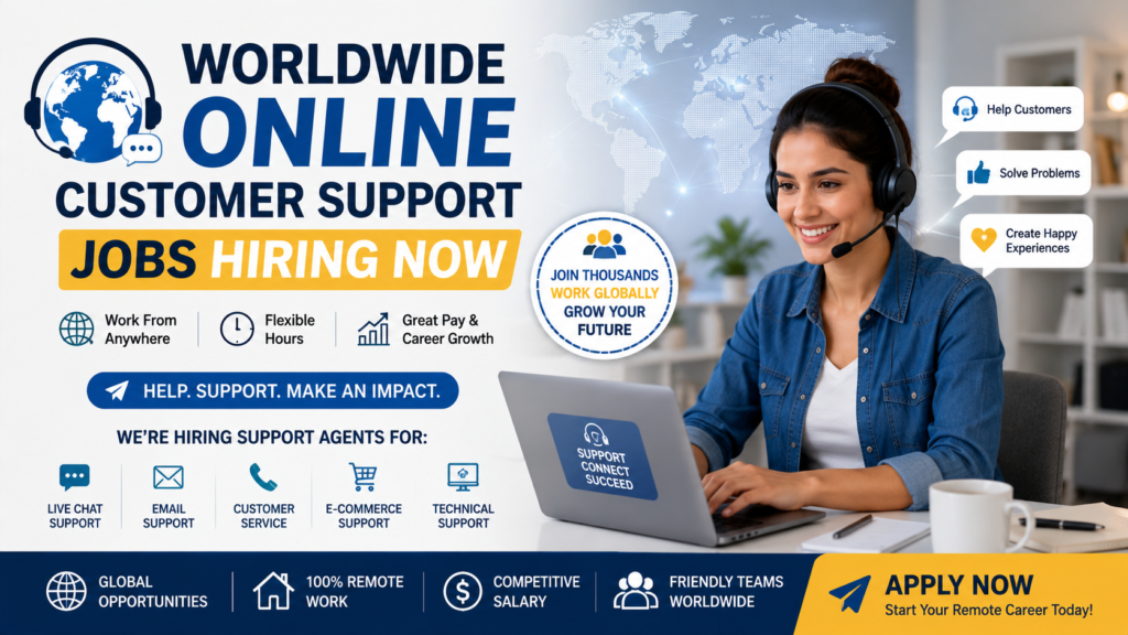Worldwide Online Customer Support Jobs Hiring Now