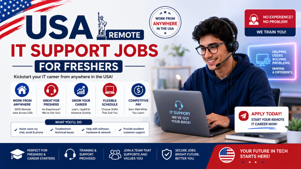USA Remote IT Support Jobs for Freshers